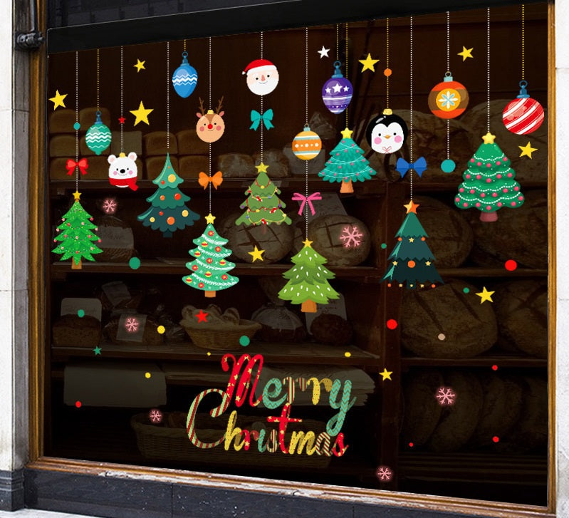 Christmas Window Clings Double-Sided Re-appliable Decoration