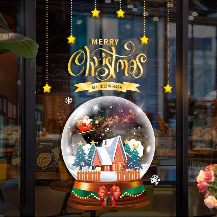 Christmas Window Clings Double-Sided Re-appliable Decoration