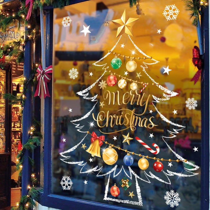 Christmas Window Clings Double-Sided Re-appliable Decoration