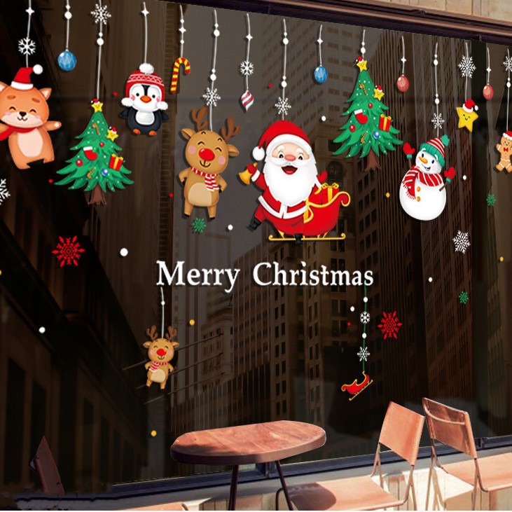 Christmas Window Clings Double-Sided Re-appliable Decoration