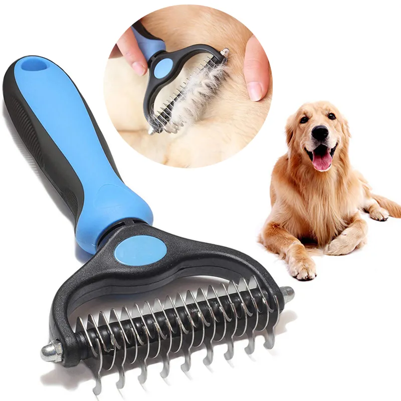 Dematting & Deshedding Brush For Cats & Dogs