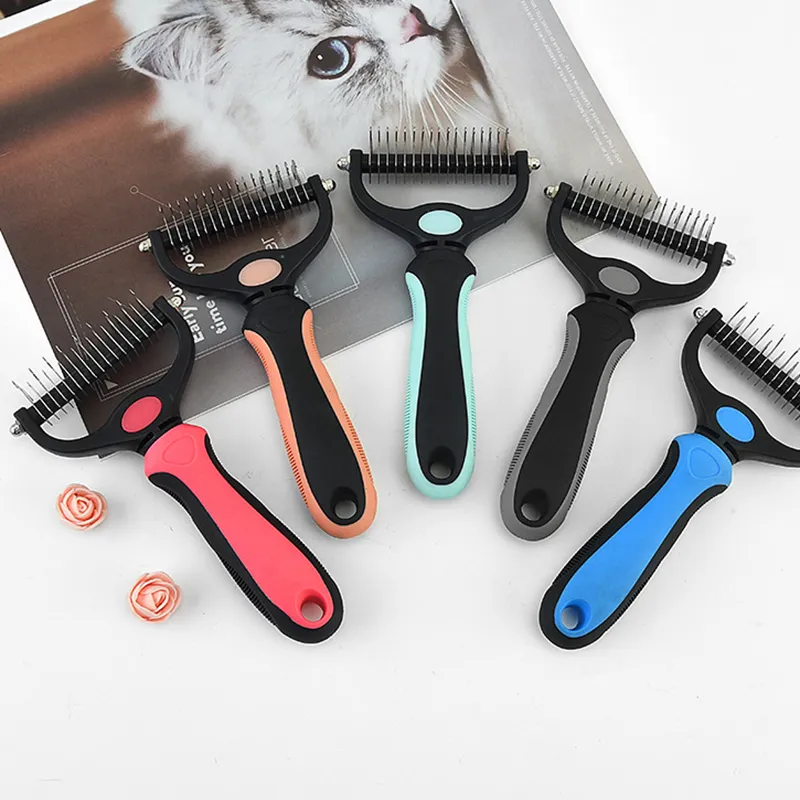 Dematting & Deshedding Brush For Cats & Dogs