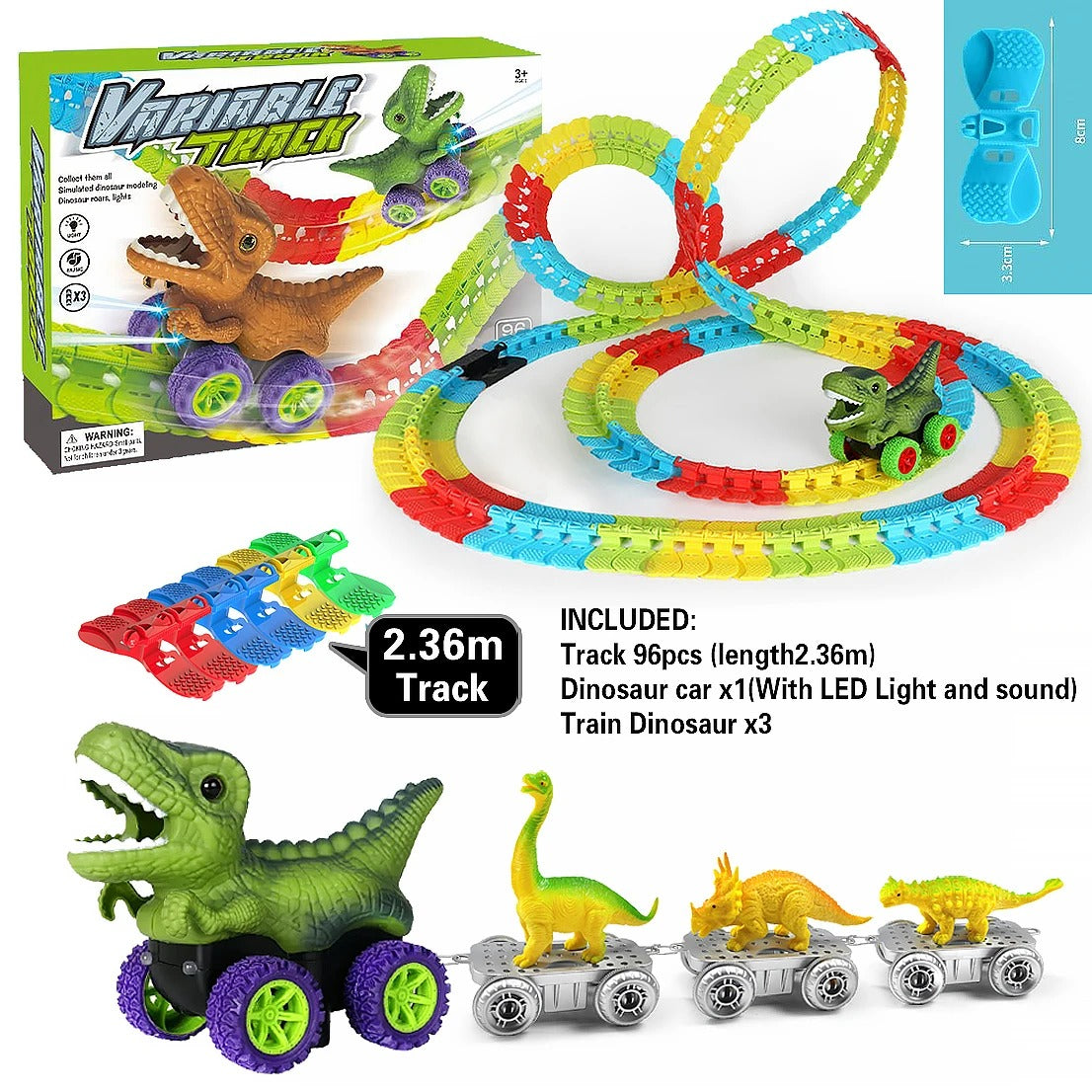 DinoRacer Track Set – Roaring with Anti-gravity Dinosaur Cars