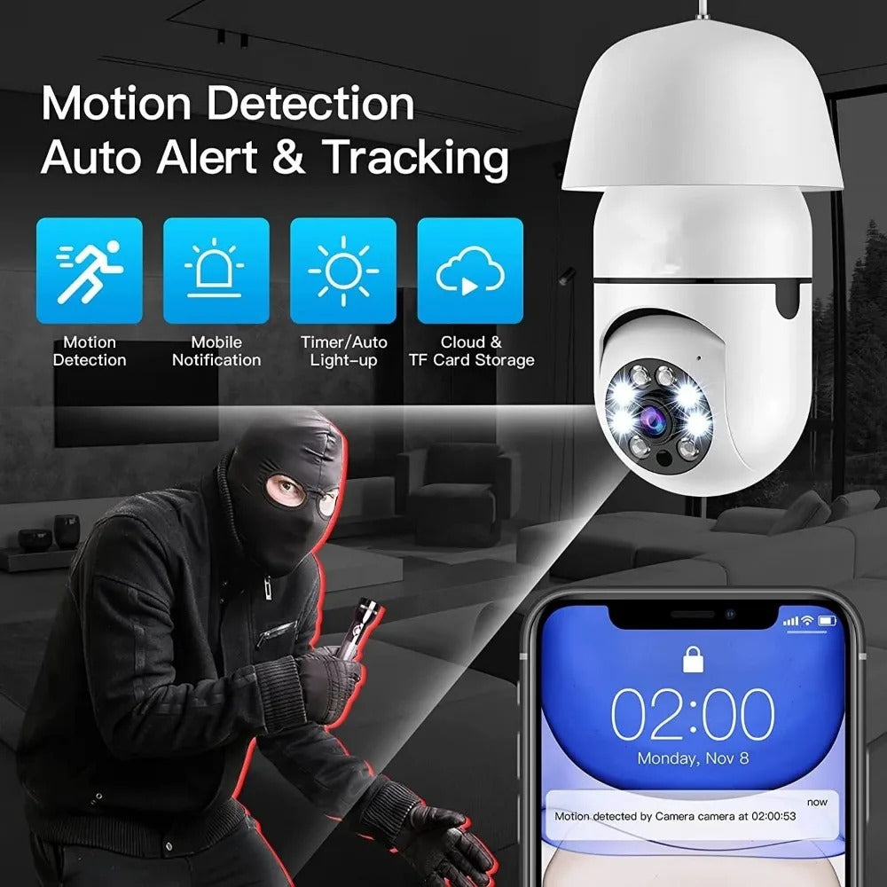 E27 Bulb Camera 360 Degree Wifi Remote Home Monitoring