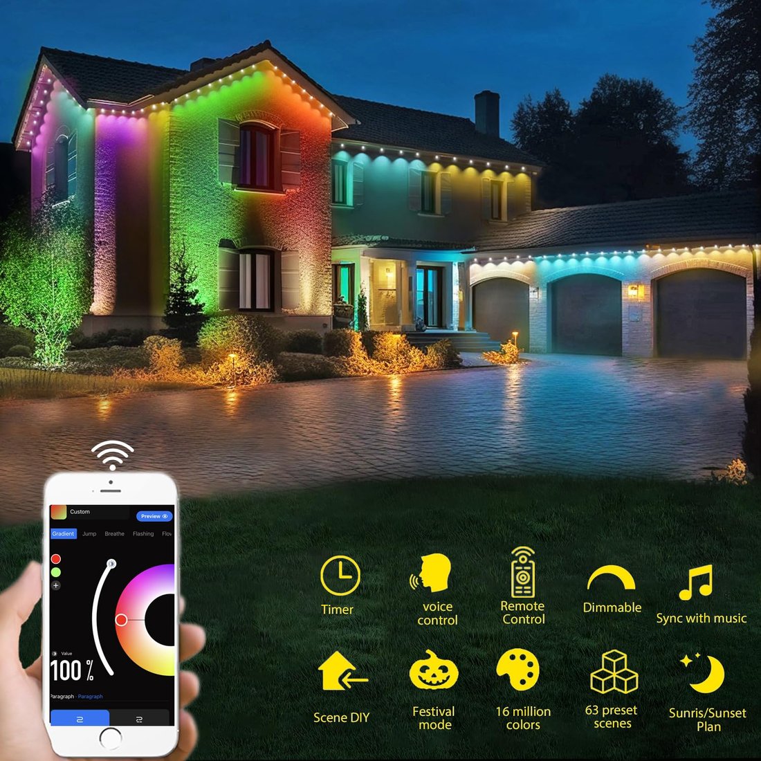 Early Christmas 49% OFF - Smart Rainbow LED Permanent Outdoor Light