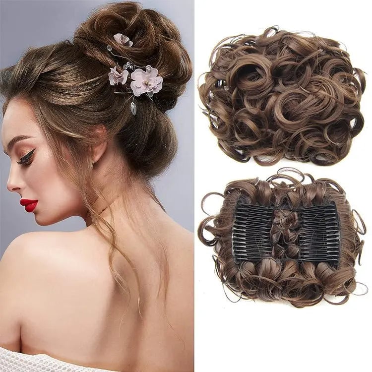 (Early Christmas Sale - Hot Sale in Europe) Messy Curly Dish Bun