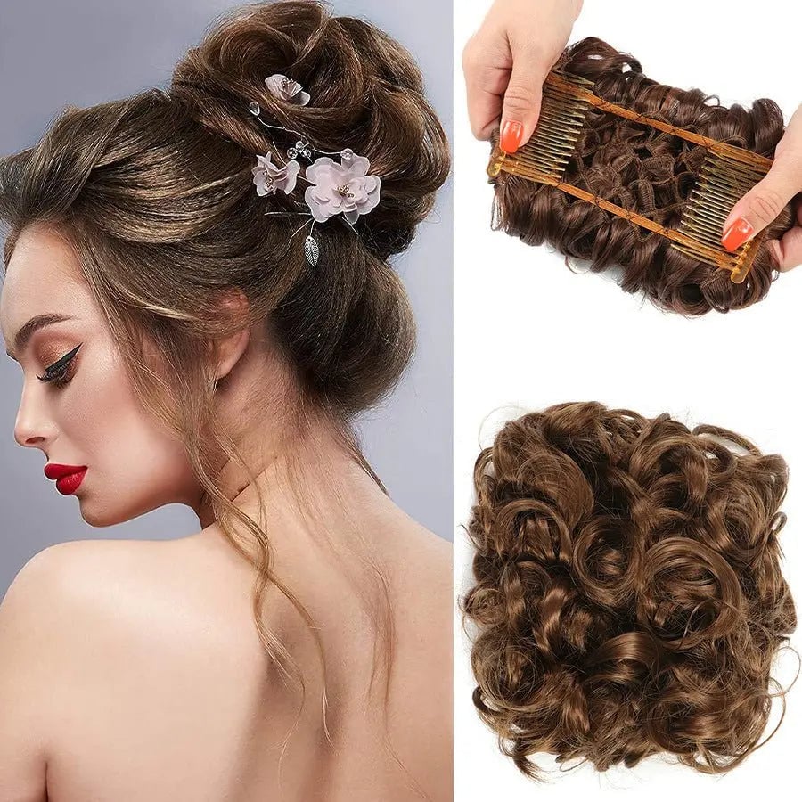 (Early Christmas Sale - Hot Sale in Europe) Messy Curly Dish Bun