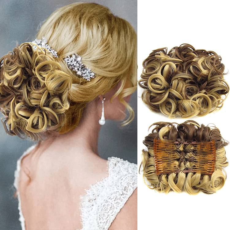 (Early Christmas Sale - Hot Sale in Europe) Messy Curly Dish Bun