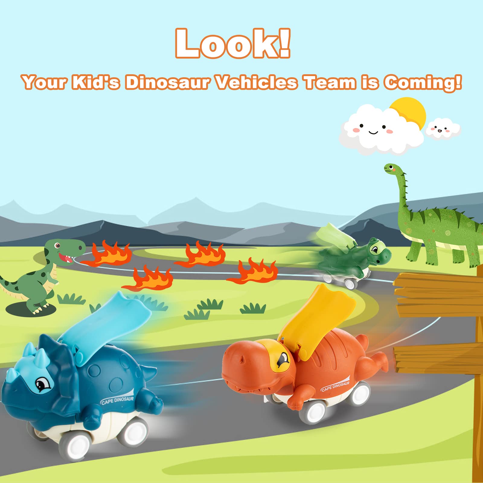 (Early Christmas Sale - SAVE 50% OFF) Dinosaur Car Toys for Boys