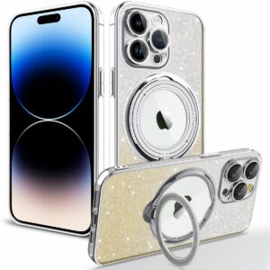 Electroplated Magnetic Glitter iPhone Case with Invisible Stand