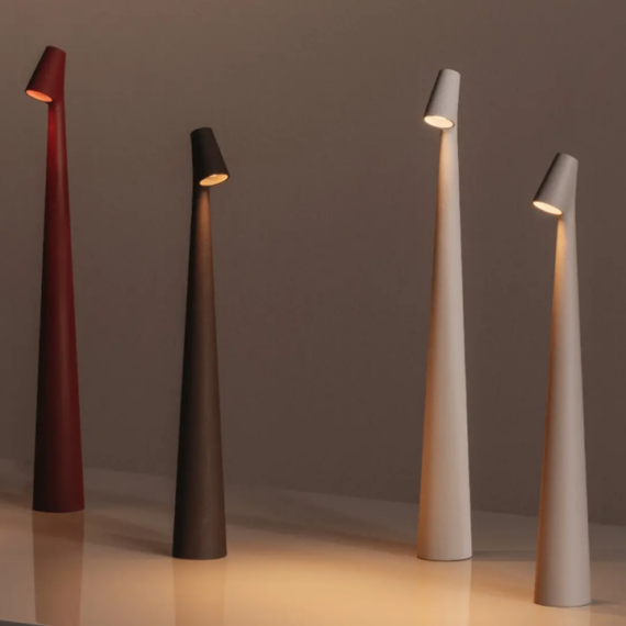 Elegant Slim Conical Stem Table Lamp - Portable & Dimmable LED Sculpting Light