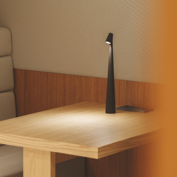 Elegant Slim Conical Stem Table Lamp - Portable & Dimmable LED Sculpting Light