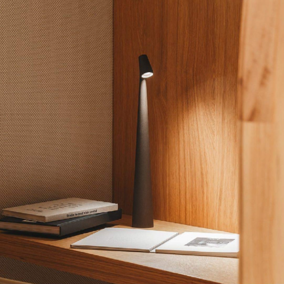 Elegant Slim Conical Stem Table Lamp - Portable & Dimmable LED Sculpting Light