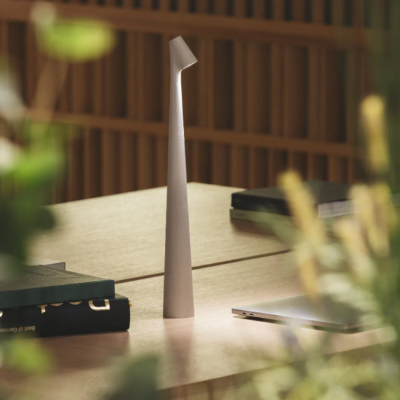 Elegant Slim Conical Stem Table Lamp - Portable & Dimmable LED Sculpting Light