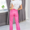 Faux Leather High Rise Straight Pants