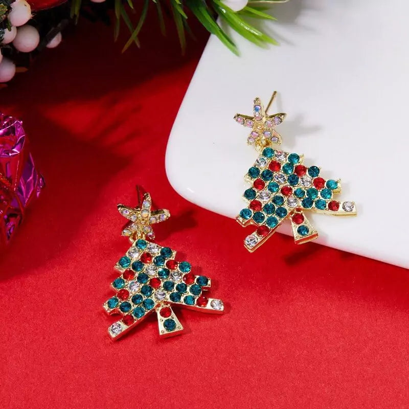 FEELIVE Christmas Sale - Sparkling Christmas Tree Zircon Drop Earrings