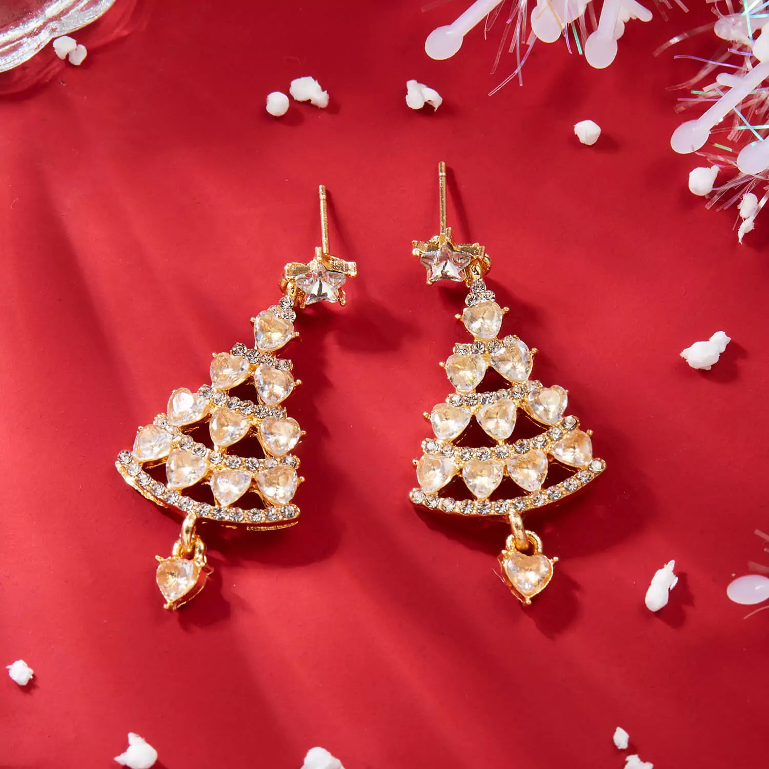 FEELIVE Christmas Sale - Sparkling Christmas Tree Zircon Drop Earrings