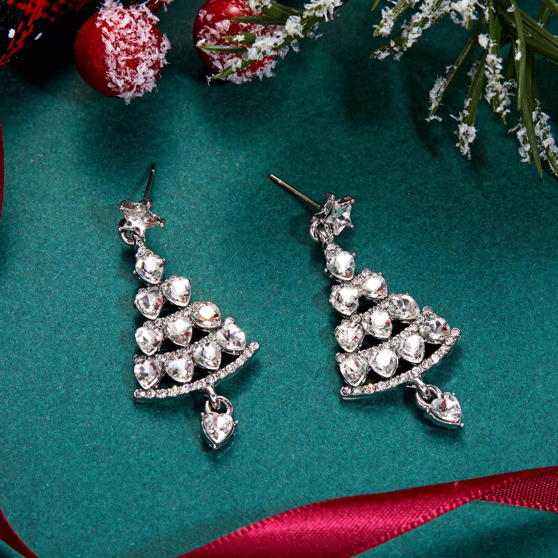 FEELIVE Christmas Sale - Sparkling Christmas Tree Zircon Drop Earrings