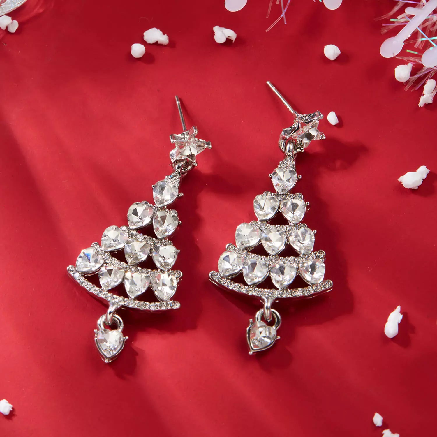 FEELIVE Christmas Sale - Sparkling Christmas Tree Zircon Drop Earrings