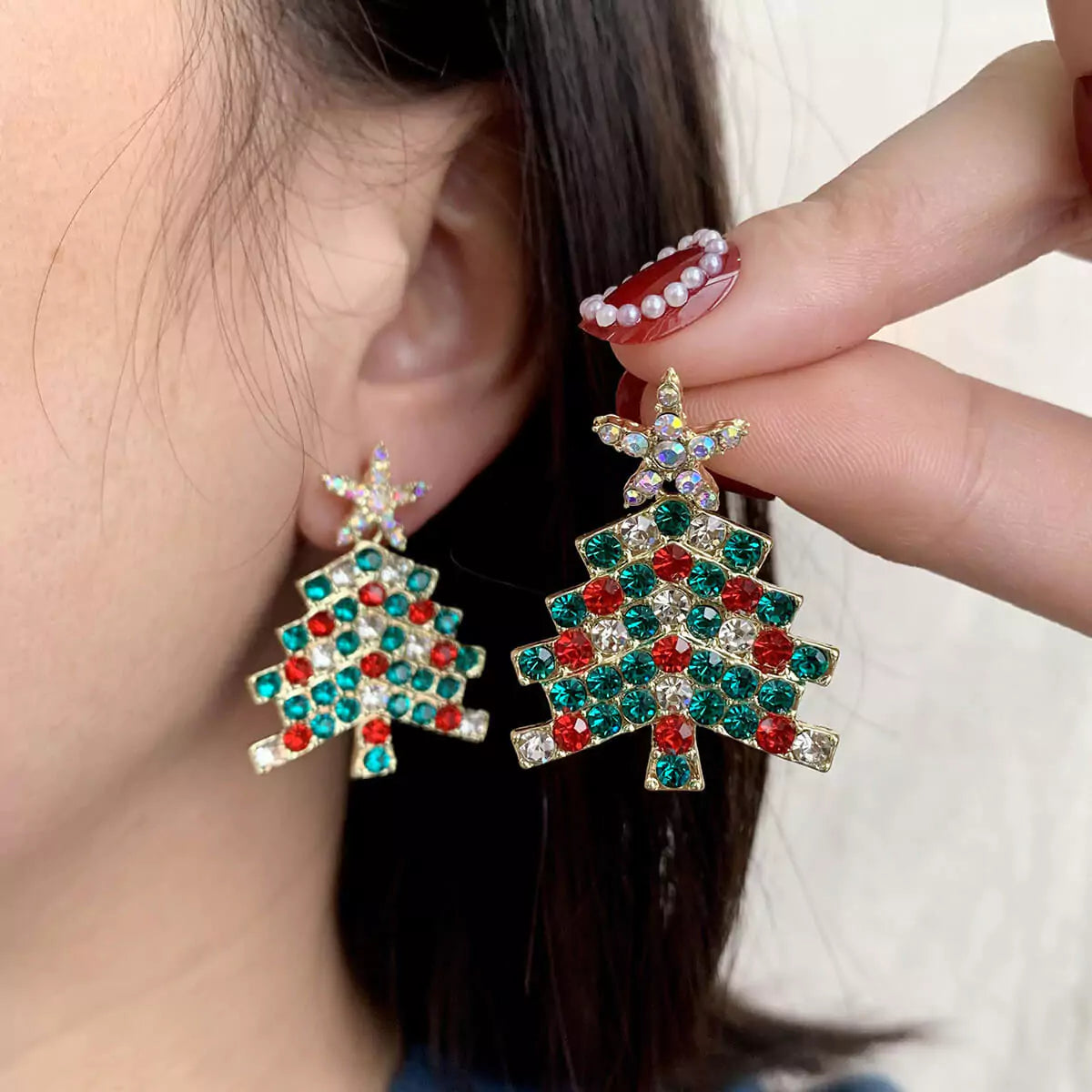 FEELIVE Christmas Sale - Sparkling Christmas Tree Zircon Drop Earrings