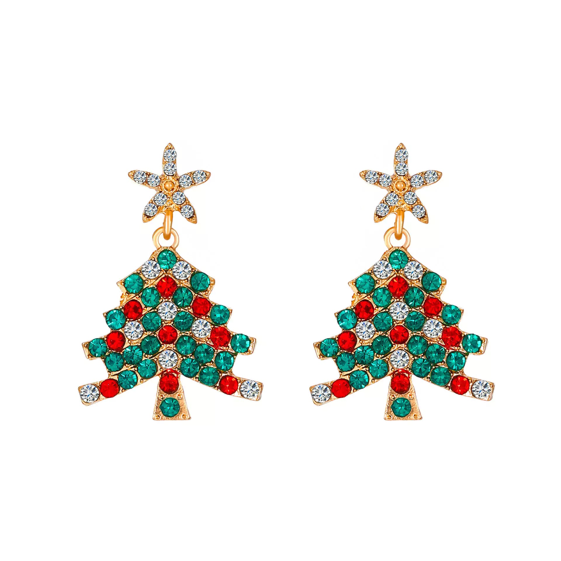 FEELIVE Christmas Sale - Sparkling Christmas Tree Zircon Drop Earrings