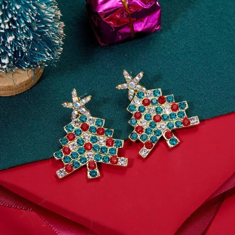 FEELIVE Christmas Sale – Sparkling Christmas Tree Zircon Drop Earrings