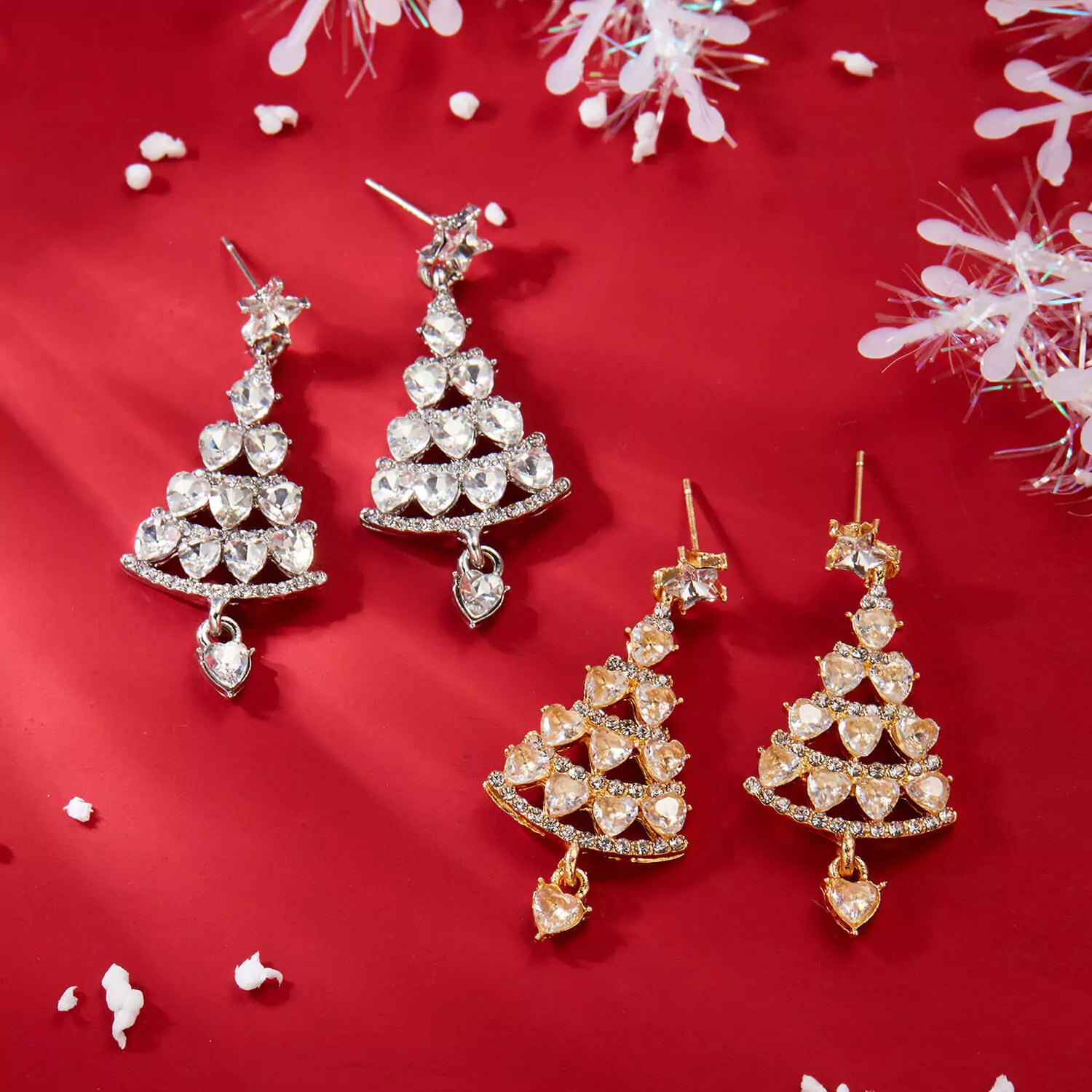 FEELIVE Christmas Sale - Sparkling Christmas Tree Zircon Drop Earrings