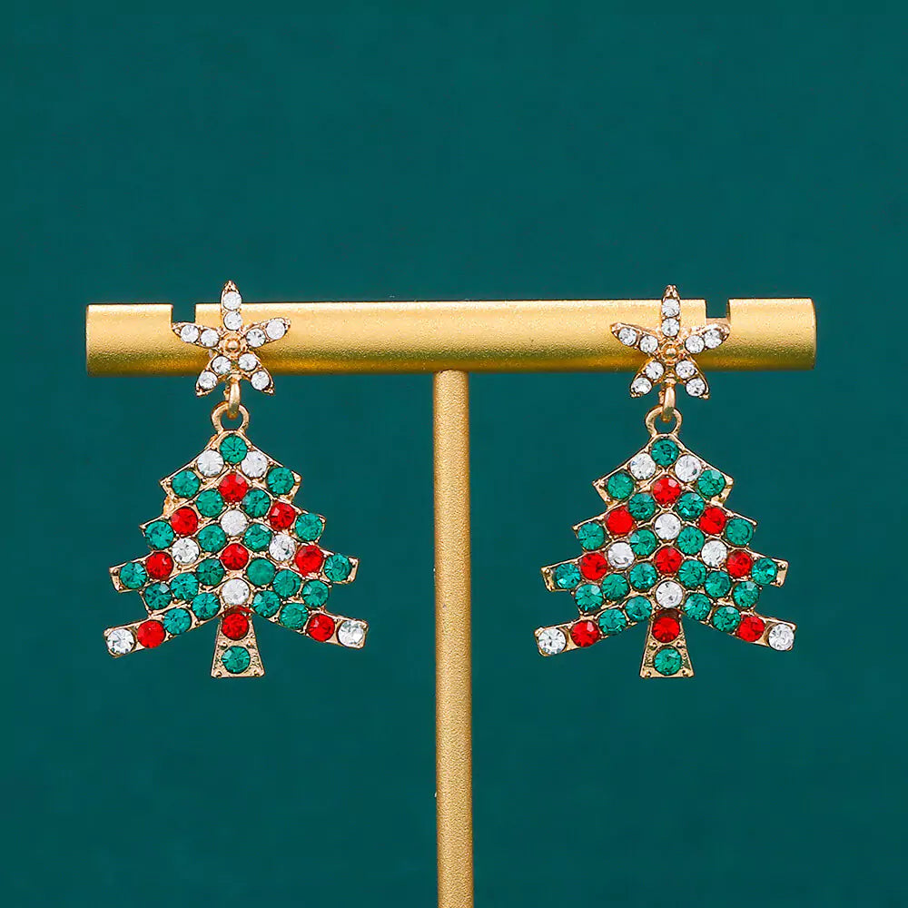 FEELIVE Christmas Sale - Sparkling Christmas Tree Zircon Drop Earrings