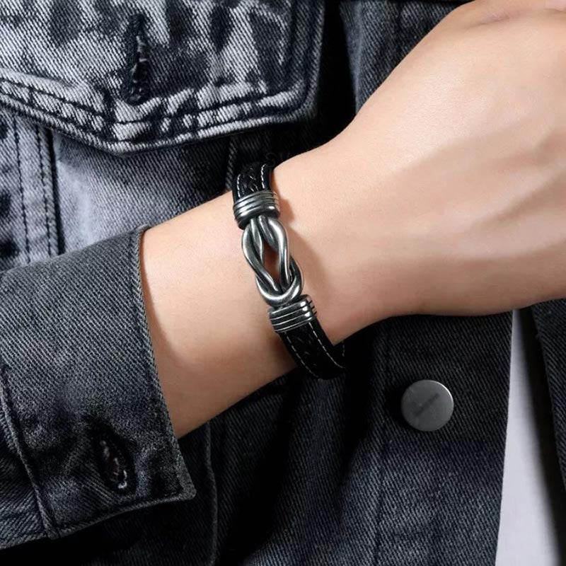 Forever Linked Together Braided Leather Bracelet