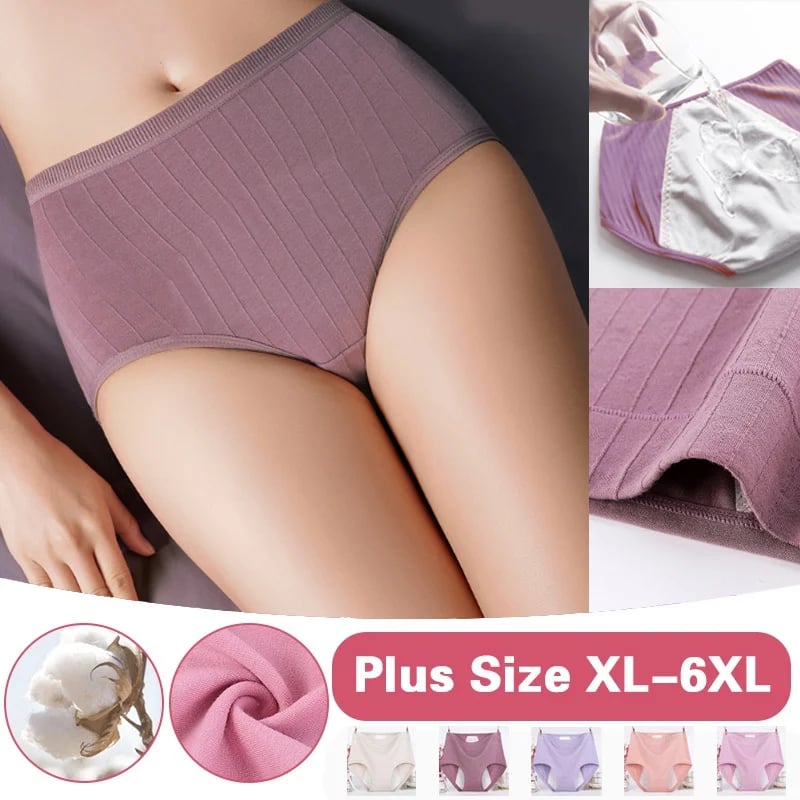 High waist plus size cotton antibacterial and leak-proof physiological underwear