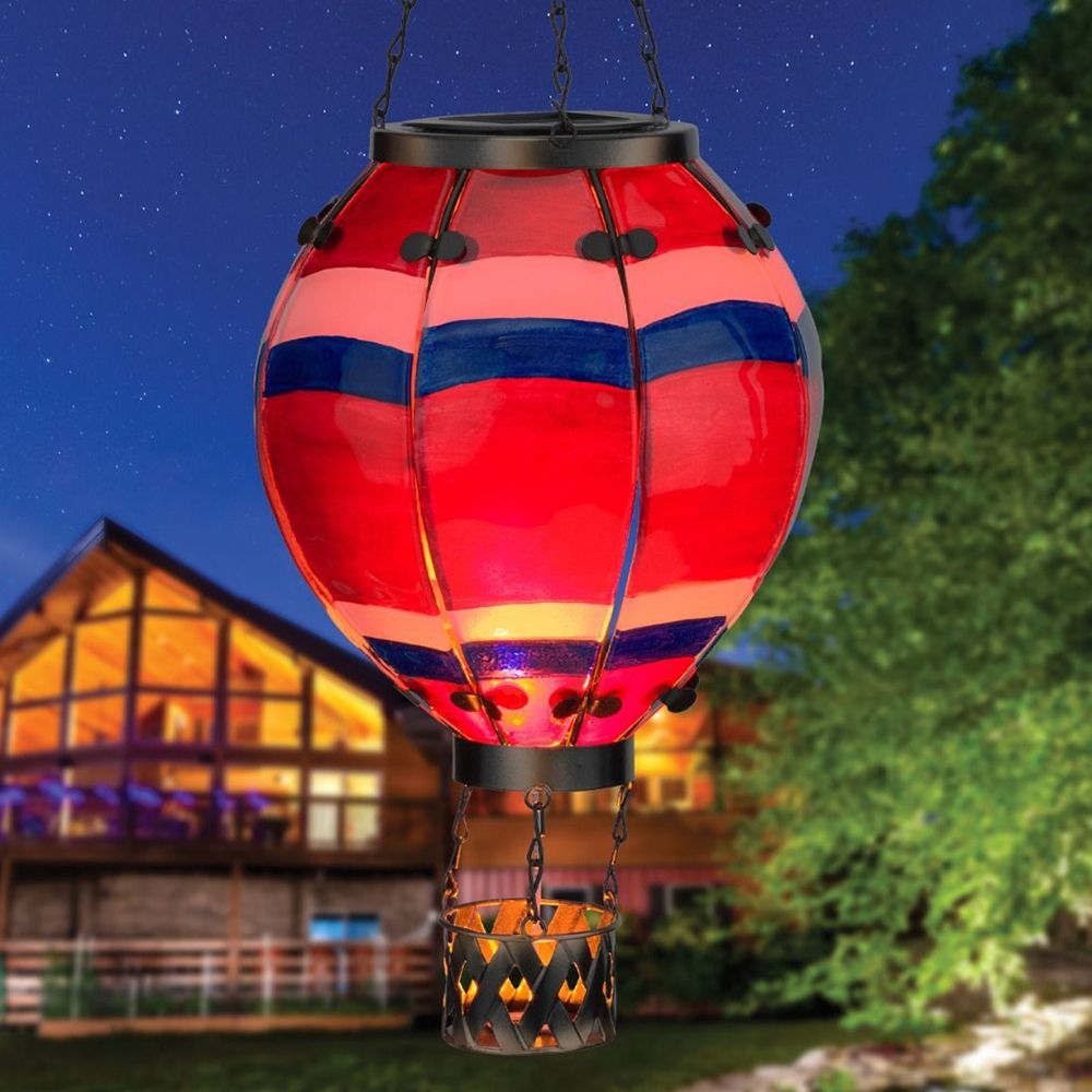 GreenLeavesGarden | Hot air balloon solar simulated flame lantern