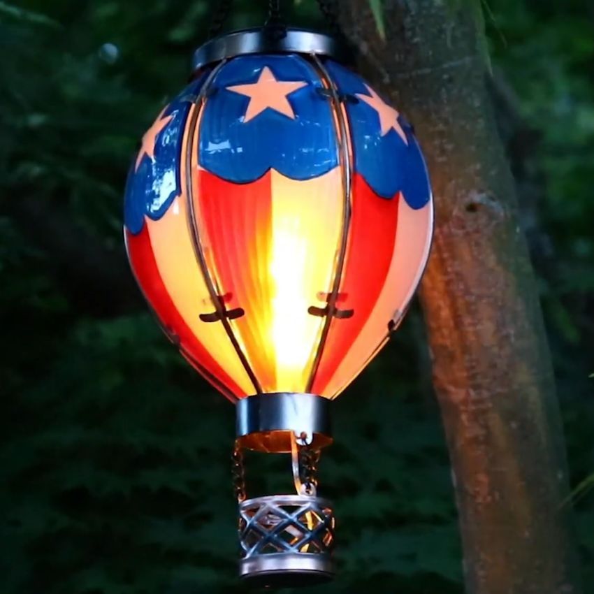 GreenLeavesGarden | Hot air balloon solar simulated flame lantern