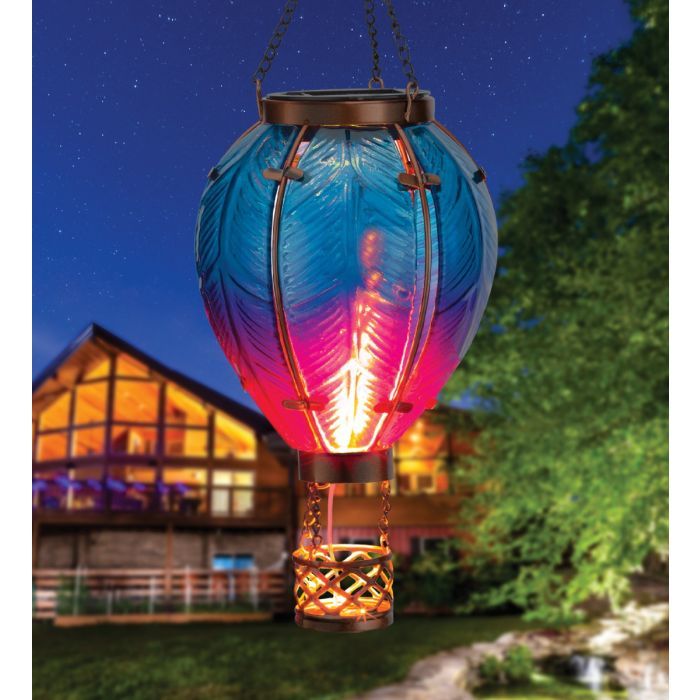 GreenLeavesGarden | Hot air balloon solar simulated flame lantern