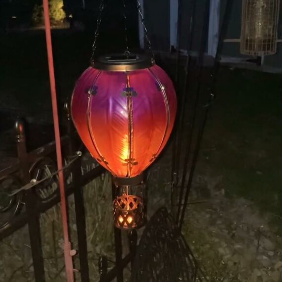 GreenLeavesGarden | Hot air balloon solar simulated flame lantern