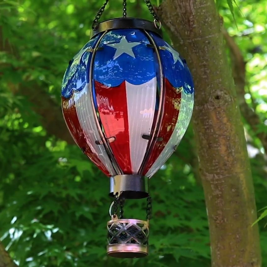 GreenLeavesGarden | Hot air balloon solar simulated flame lantern