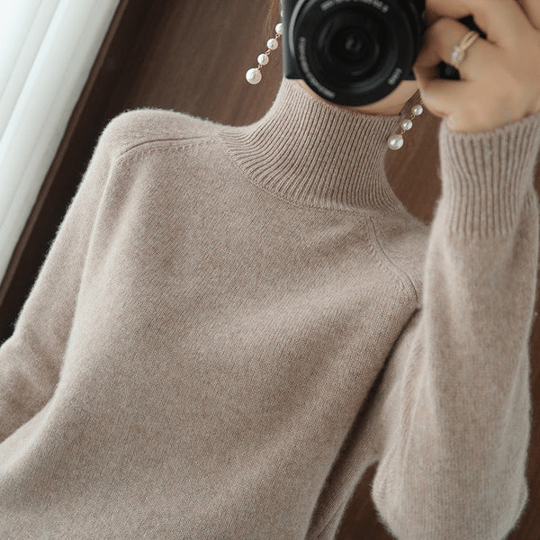 Hot Sale 49% Off - Women's Solid Turtleneck Knit Sweater