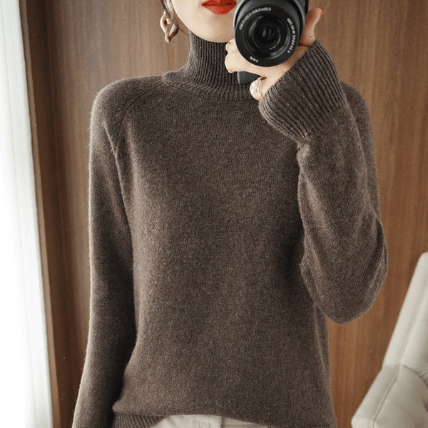 Hot Sale 49% Off - Women's Solid Turtleneck Knit Sweater