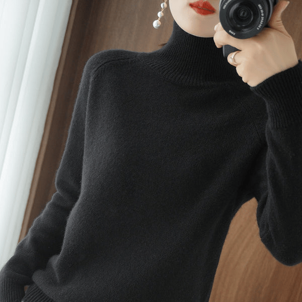 Hot Sale 49% Off – Women’s Solid Turtleneck Knit Sweater