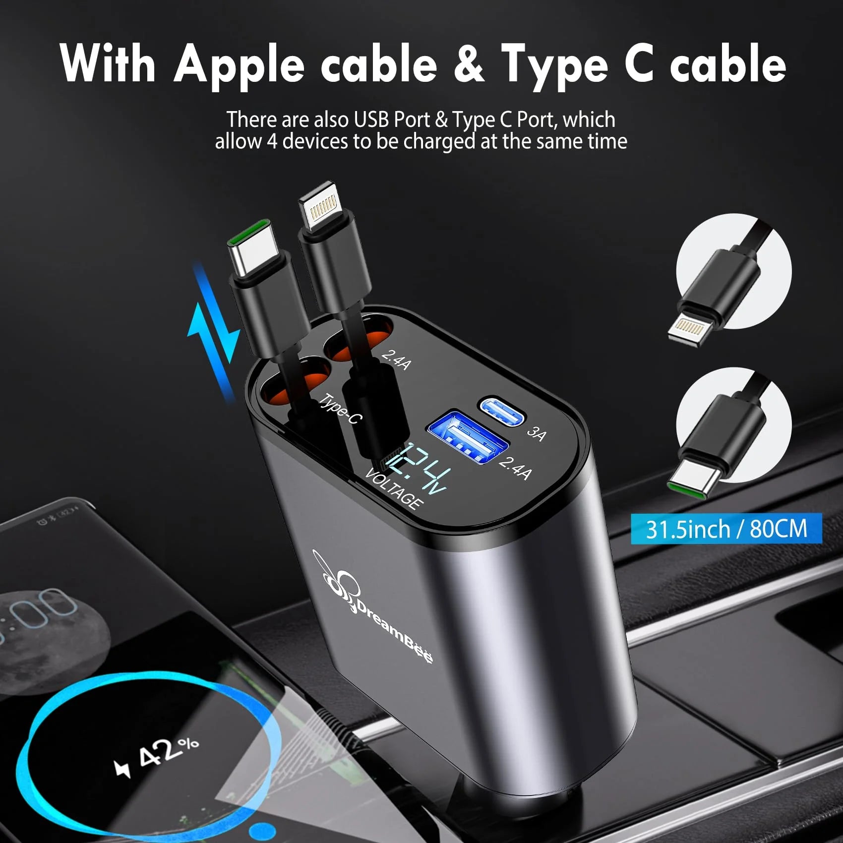 KNIGHT RETRACTABLE FAST CAR CHARGER