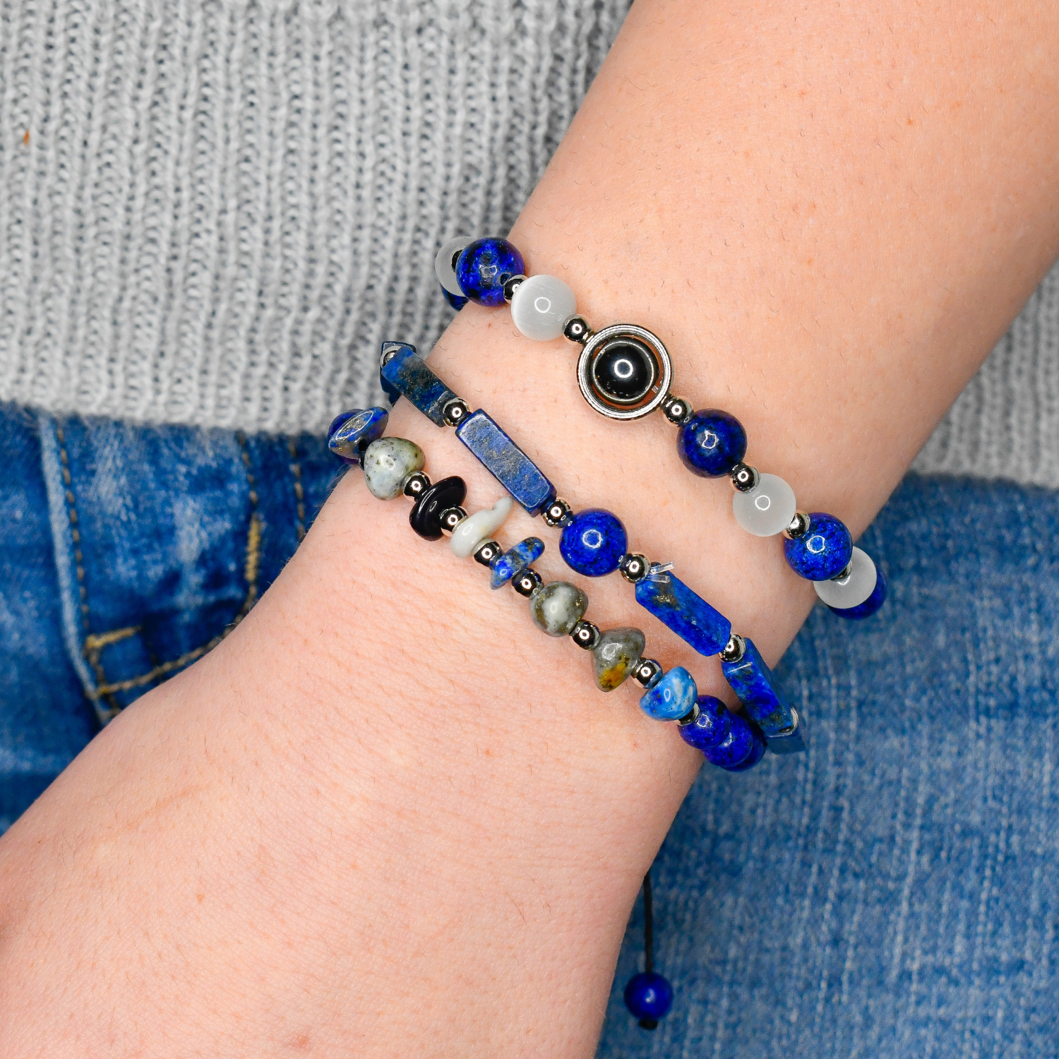 Lapis Lazuli Sleep & Pain Relief Bracelet Pack