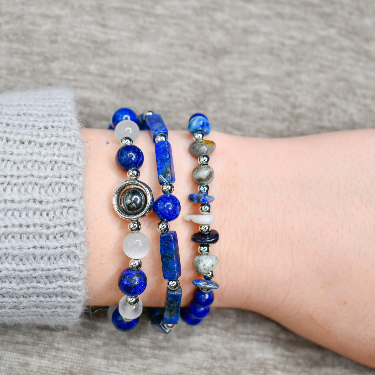 Lapis Lazuli Sleep & Pain Relief Bracelet Pack