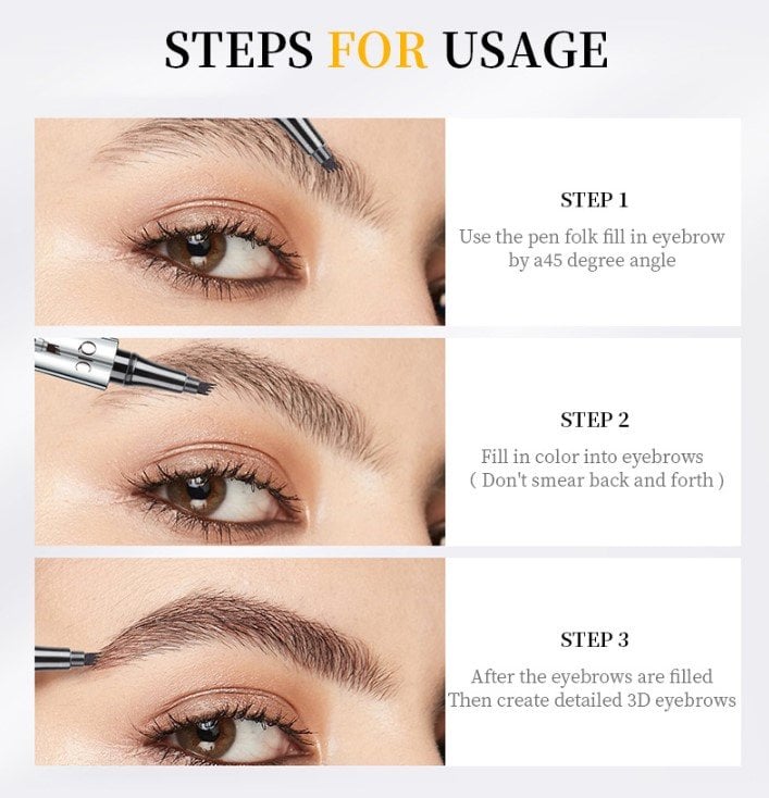 Last Day 49% OFF - 3D Waterproof Microblading Eyebrow Pen 4 Fork Tip Tattoo Pencil