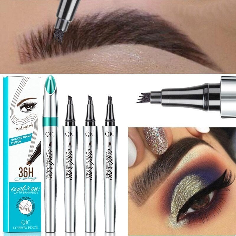 Last Day 49% OFF - 3D Waterproof Microblading Eyebrow Pen 4 Fork Tip Tattoo Pencil