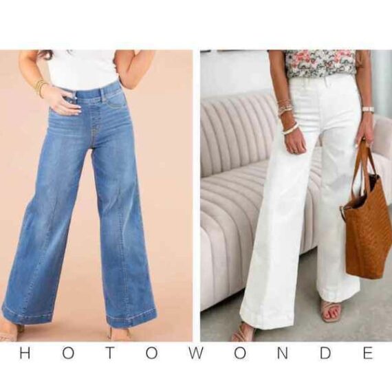 LAST DAY 50% OFF - SEAMED FRONT WIDE LEG JEANS