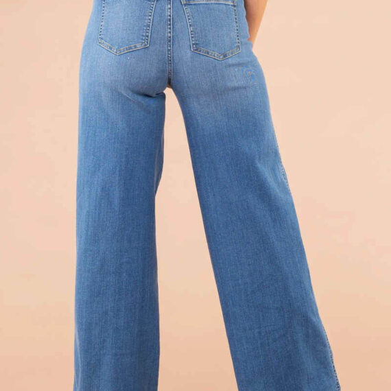 LAST DAY 50% OFF - SEAMED FRONT WIDE LEG JEANS