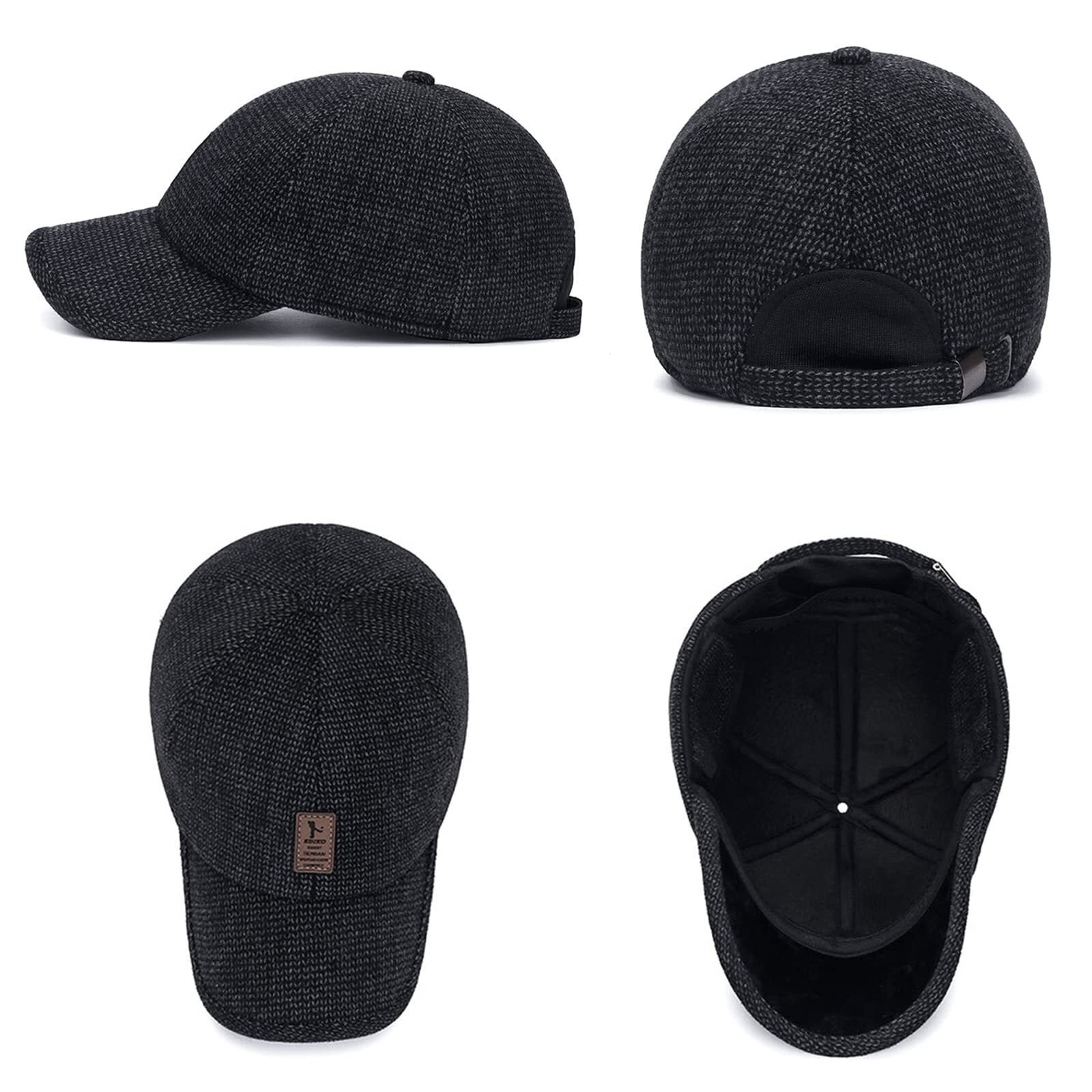 Last day 50% off - Wessiny Winter Baseball Cap - With Ear Muffs