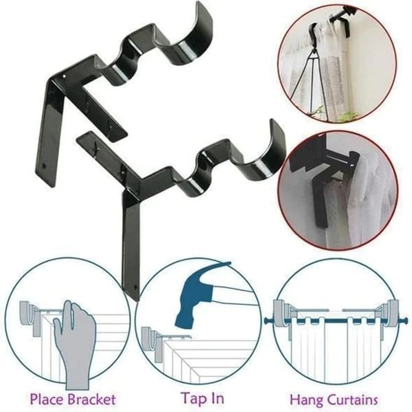 Last Day Promotion 49% OFF - No Drill Curtain Rod Brackets Holders