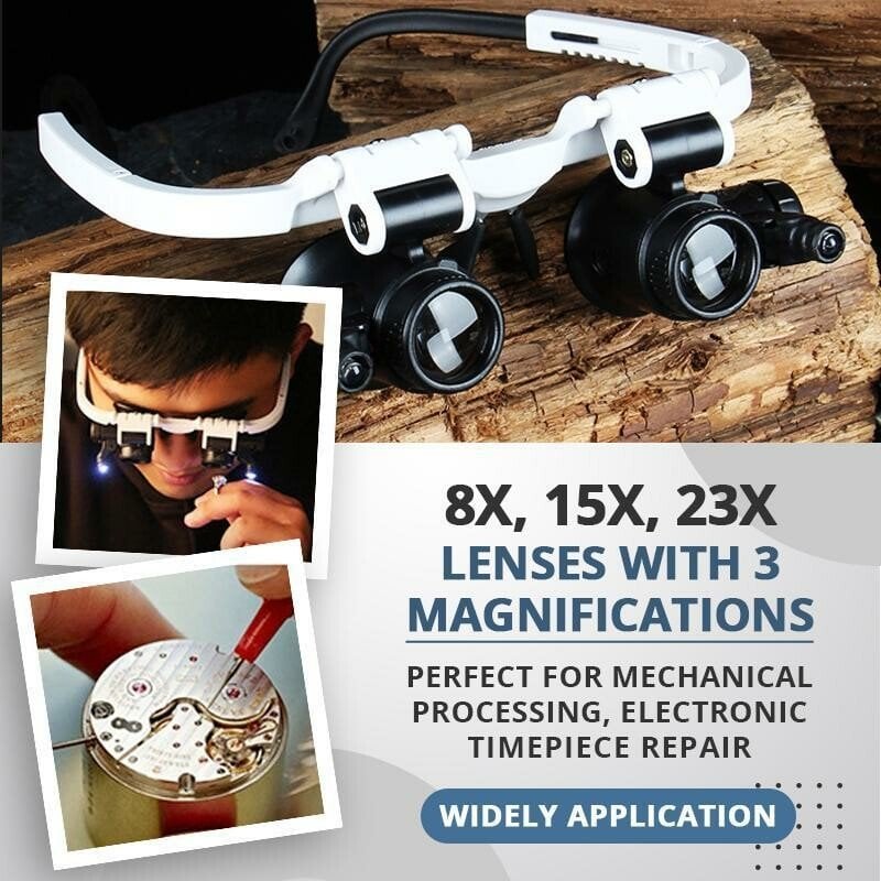 LED Glasses Magnifier 8x 15x 23x(Hot sale -48% OFF)