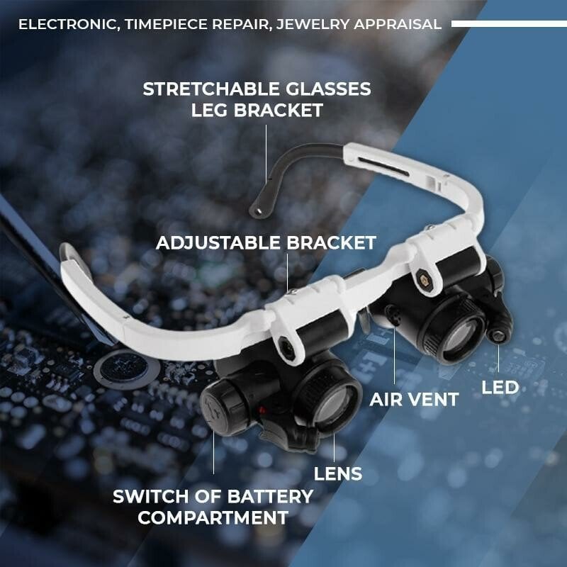 LED Glasses Magnifier 8x 15x 23x(Hot sale -48% OFF)