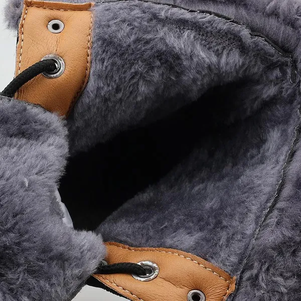 Men's Warm Fleece Lined Waterproof High Top Fur Snow Boots